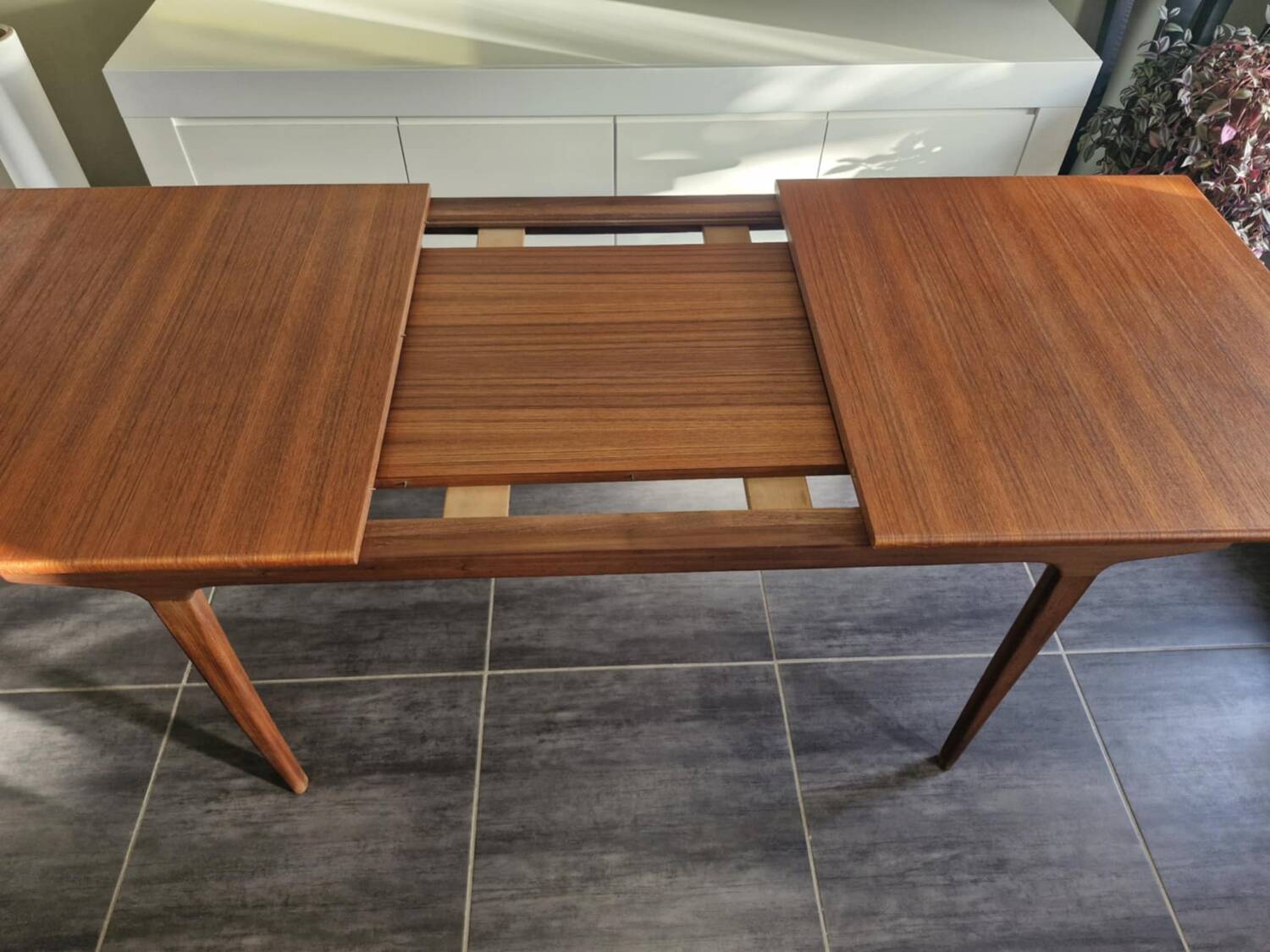 Scandinavian extendable teak table