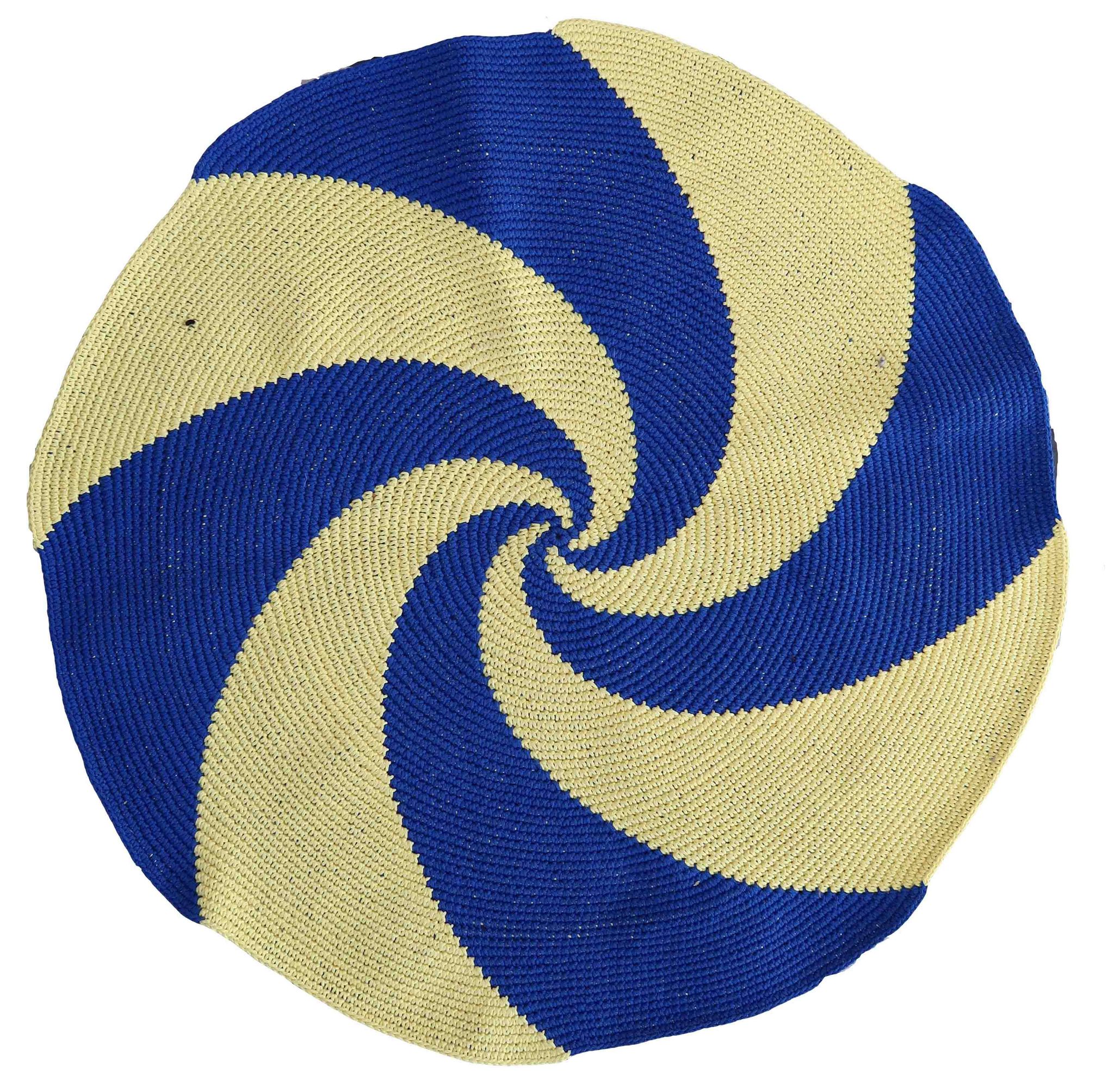 Tapis contemporain ora tressé en coton (77cm), édition unique