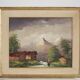 Oil painting on canvas, mountain landscape, Cakv