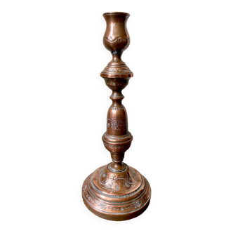 Old copper candle holder