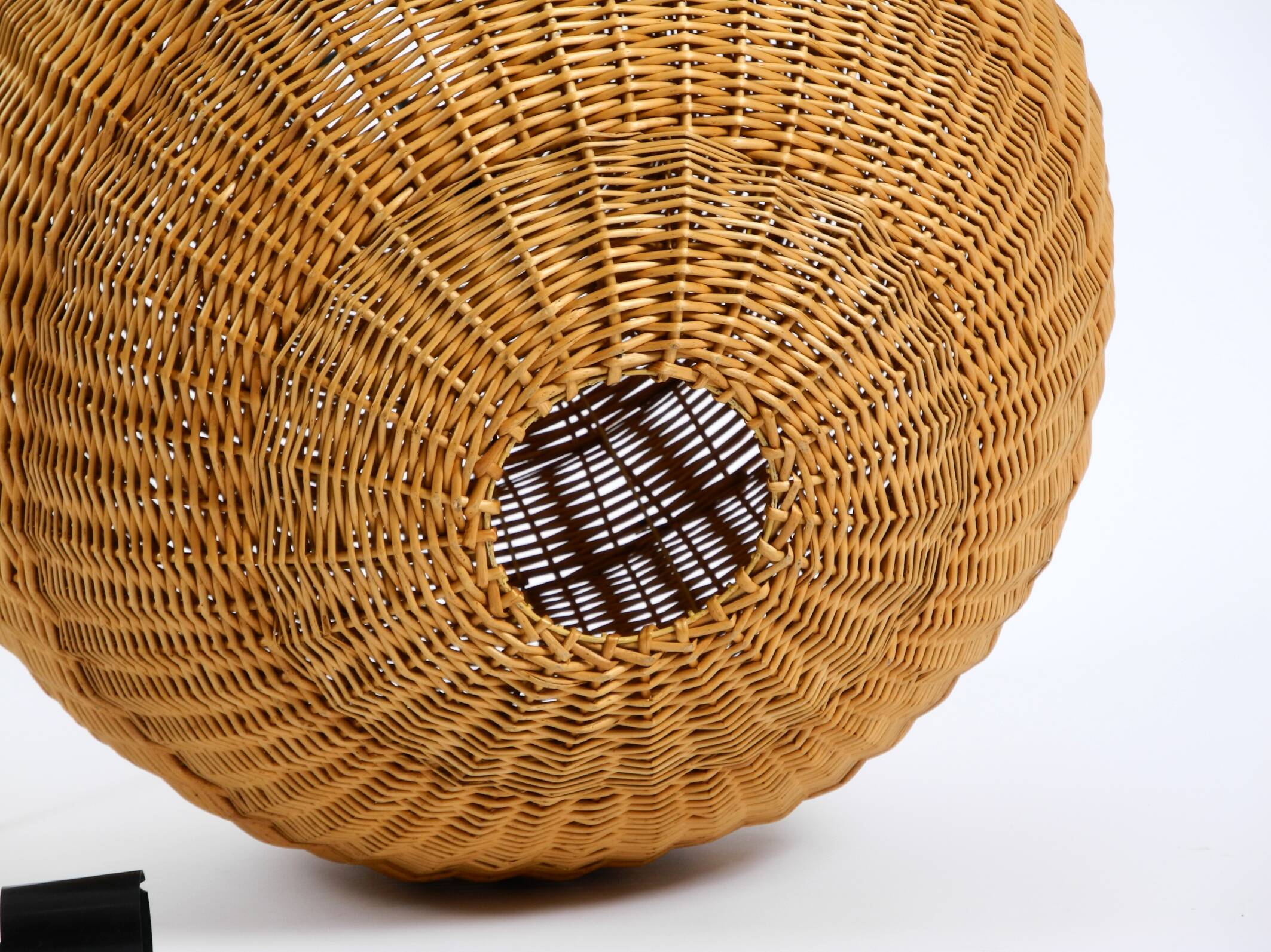 Very rare original XXL rattan ball pendant lamp | Mid Century Modern | Ø 66