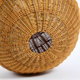 Very rare original XXL rattan ball pendant lamp | Mid Century Modern | Ø 66