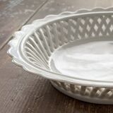 Openwork, woven earthenware plate