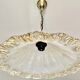Suspension Murano frosted glass with orange splashes