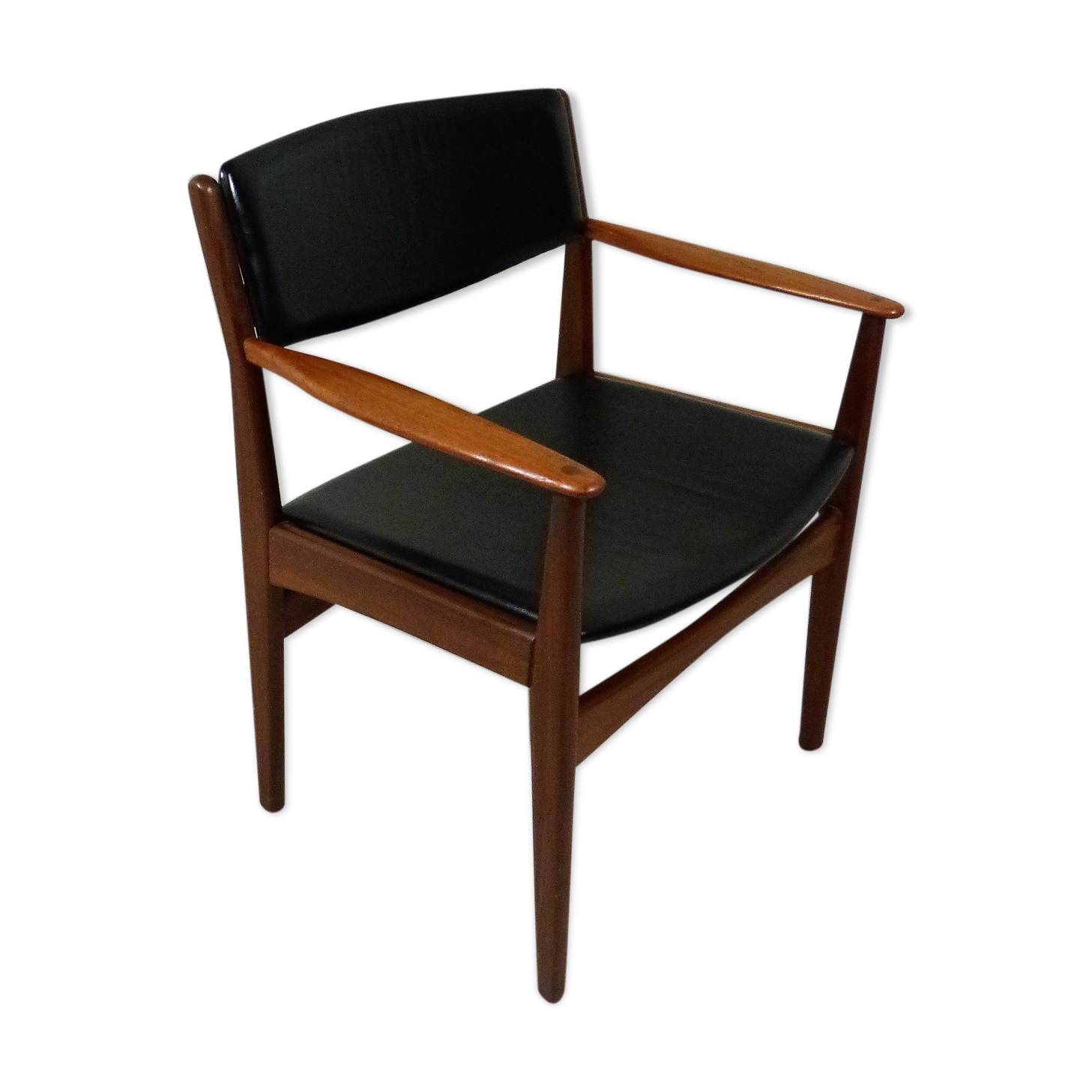 Armchair in teak & leather by Frem Røjle, Denmark