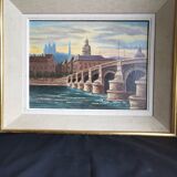 Oil on canvas, view of Lyon signed Charles Basset