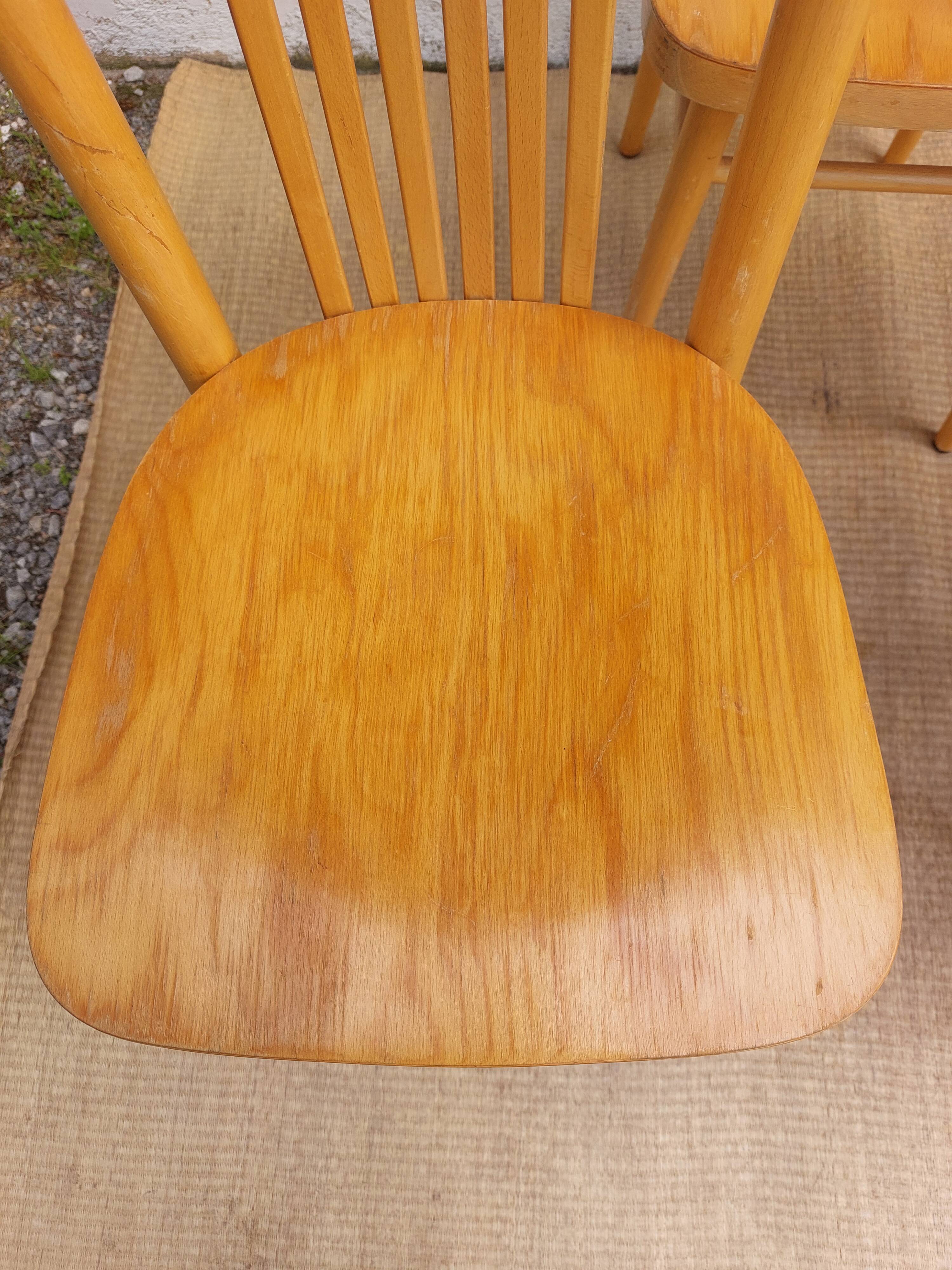 4 light wood bistro chairs