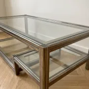 Romeo Rega coffee table in glass and chrome metal, 1970s