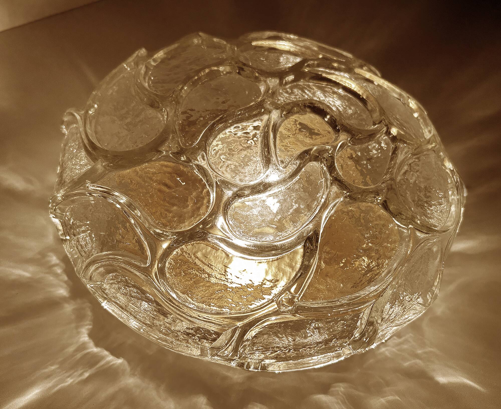 Pair of Brutalist Glass Sconces