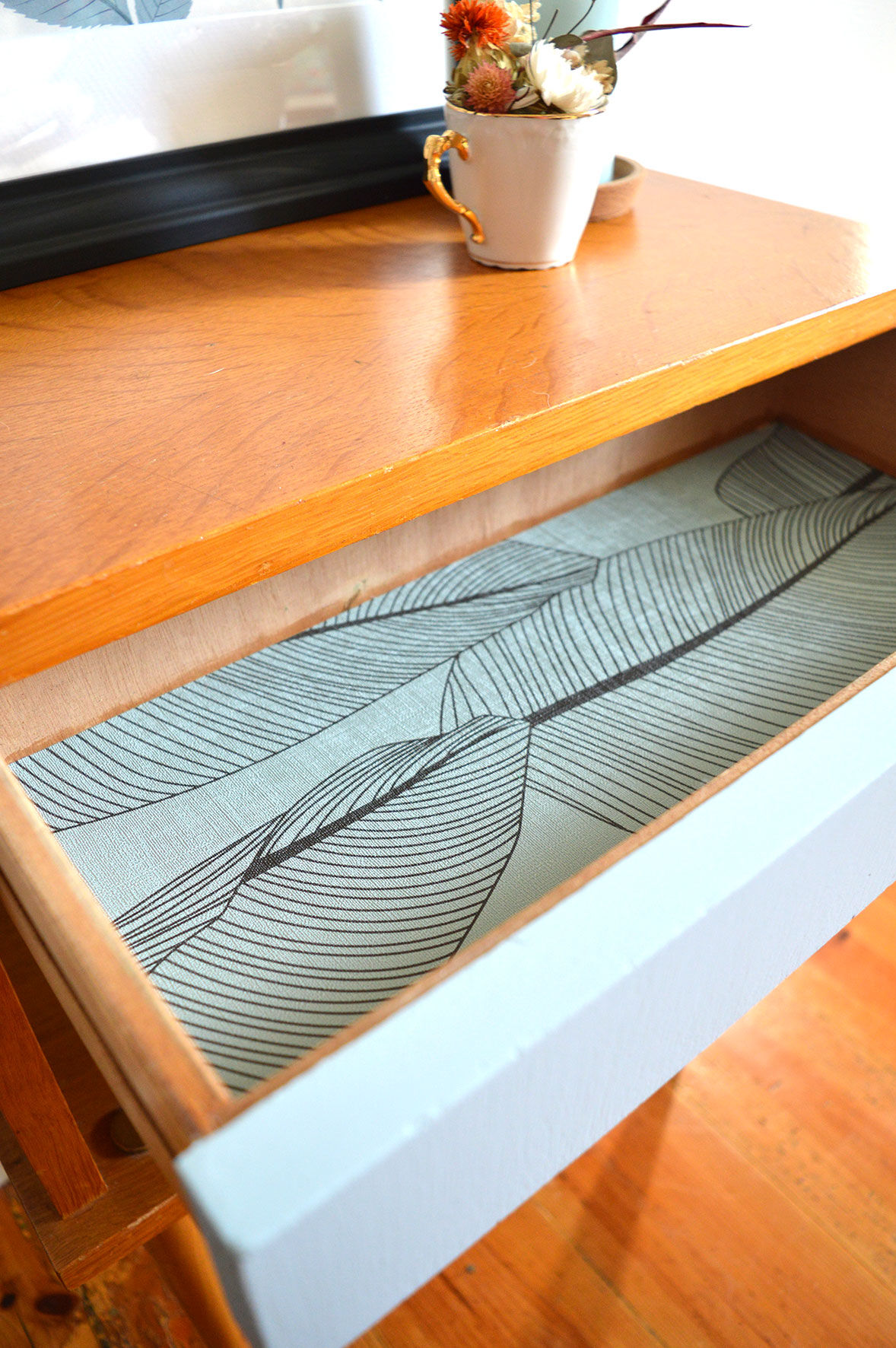 60s-old bedside wood - blue