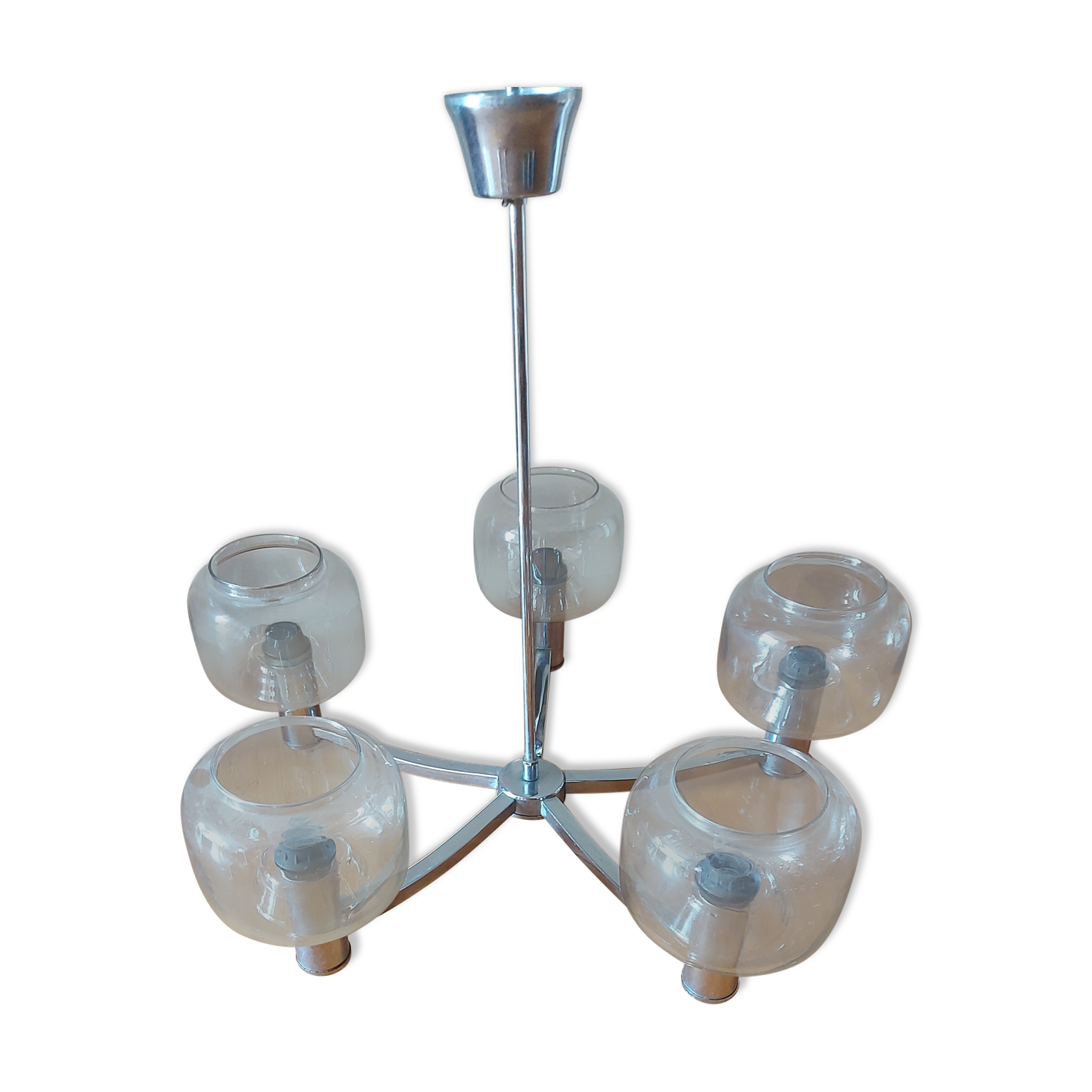 Pendant light, vintage chandelier from the 70s, Delmas