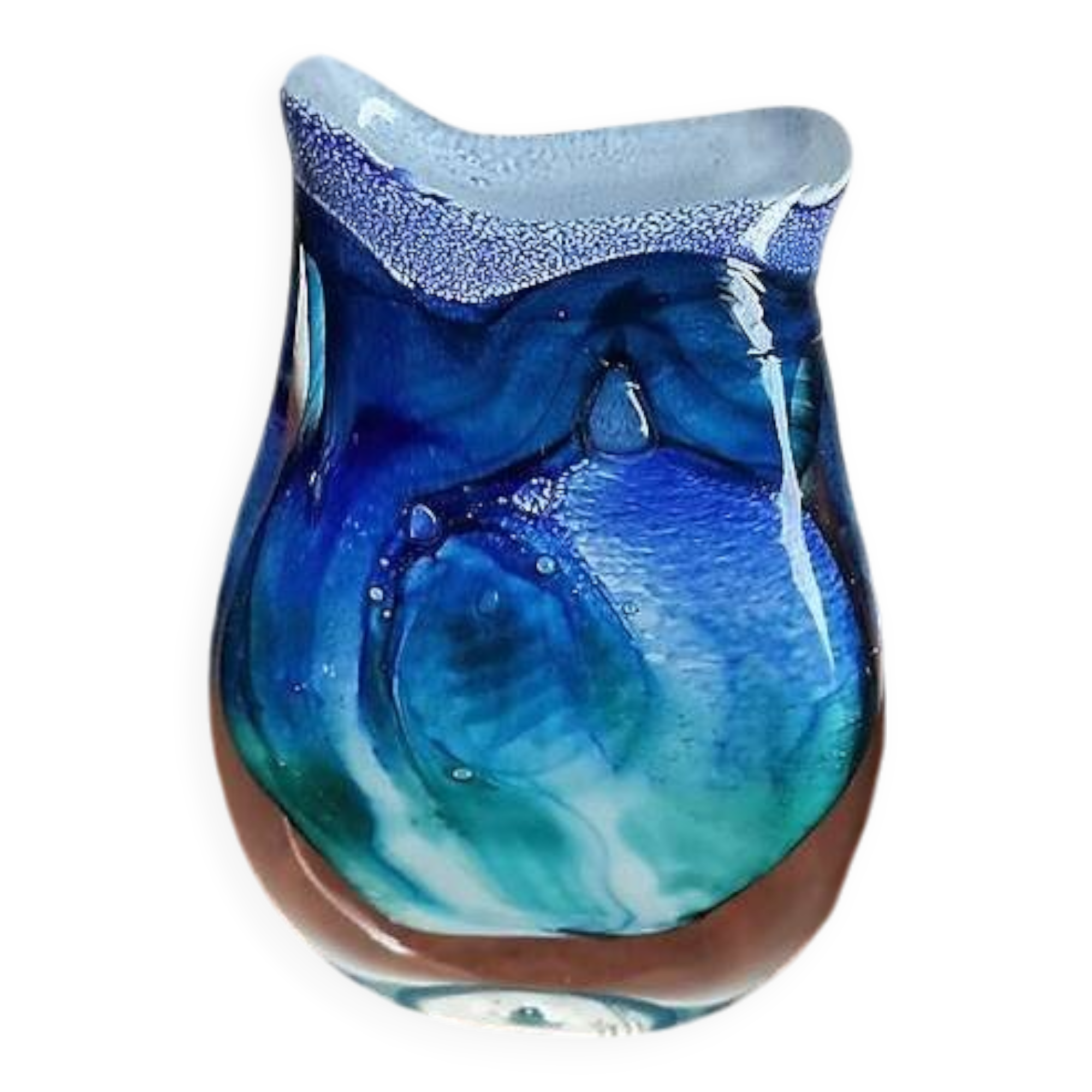 Vase en verre soufflé par JL Gambier