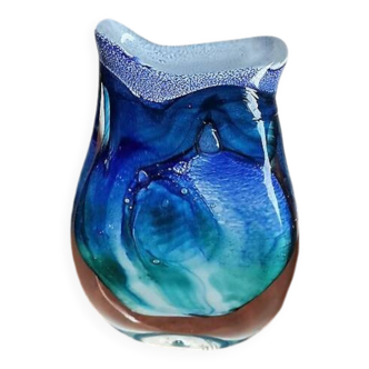 Vase en verre soufflé par JL Gambier