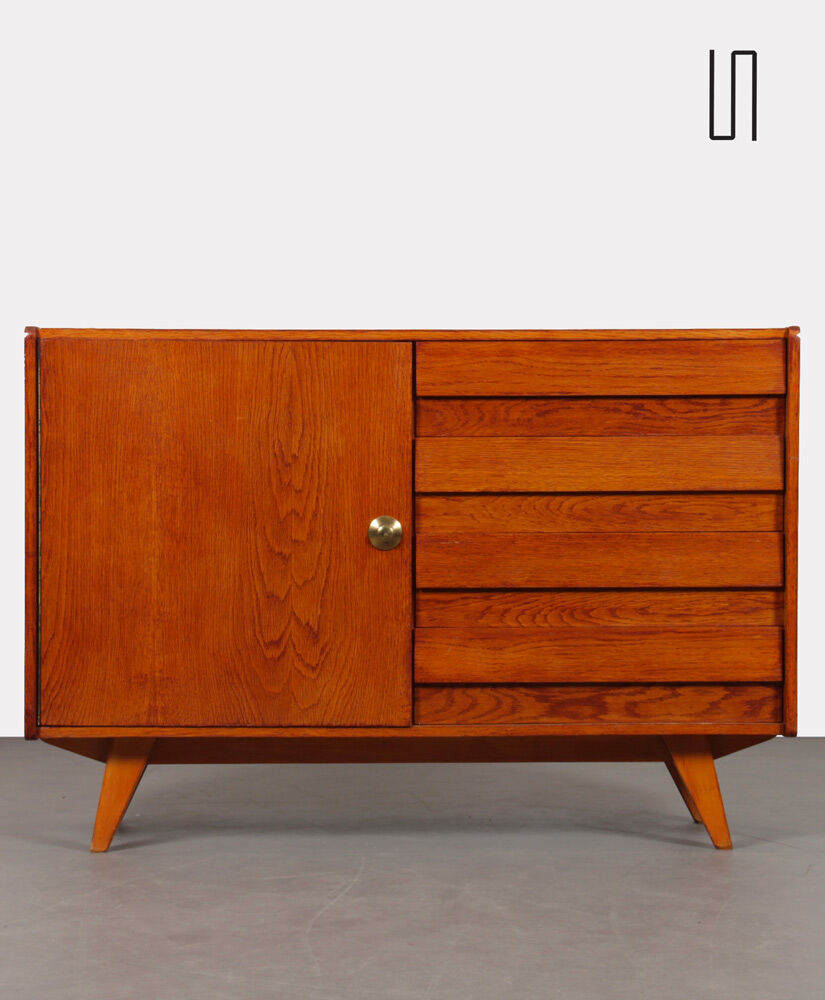 Vintage oak buffet by Jiri Jiroutek, model U-458, 1960