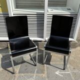 "Klass" designer chairs - wenge wood and chrome legs