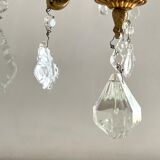 Chandelier with tassels and brass