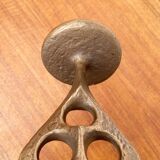 Brutalist metal candlestick mid-century