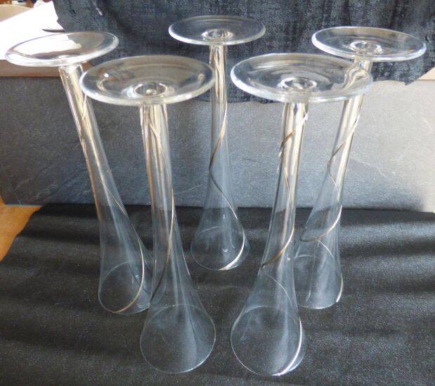 Lot de 5 flutes chic à liseré métal
