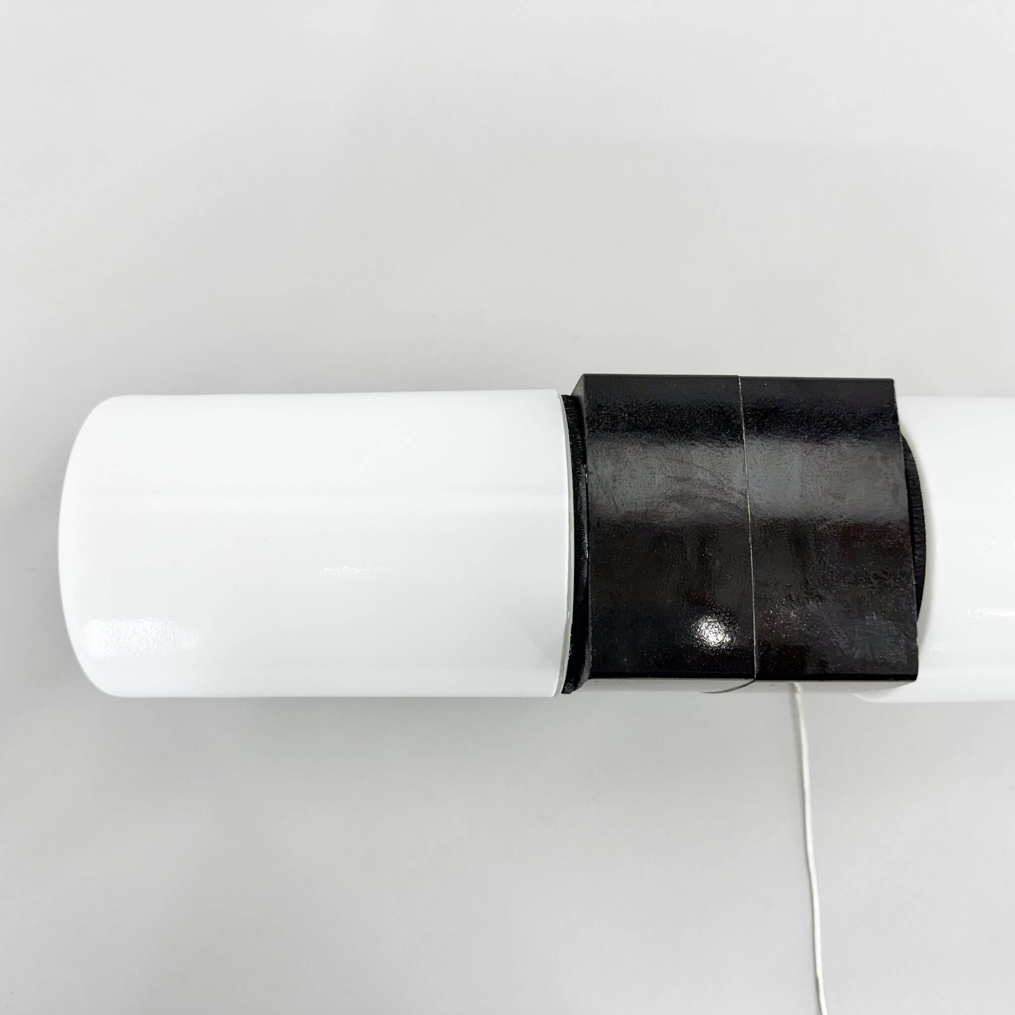 Mid-century Bakelite & Opaline Glass Wall Lamp, Czechoslovakia, 1970's