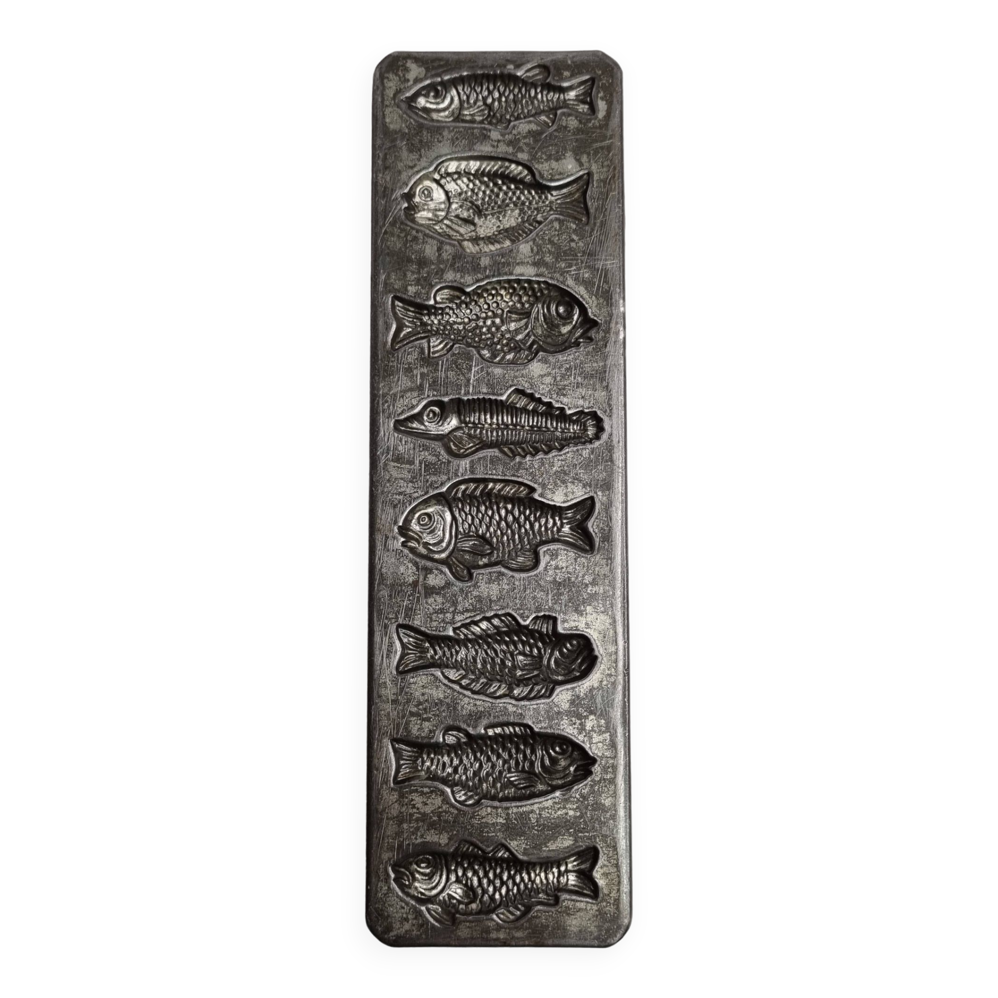 Old chocolate mold, fish shapes, 22 cm
