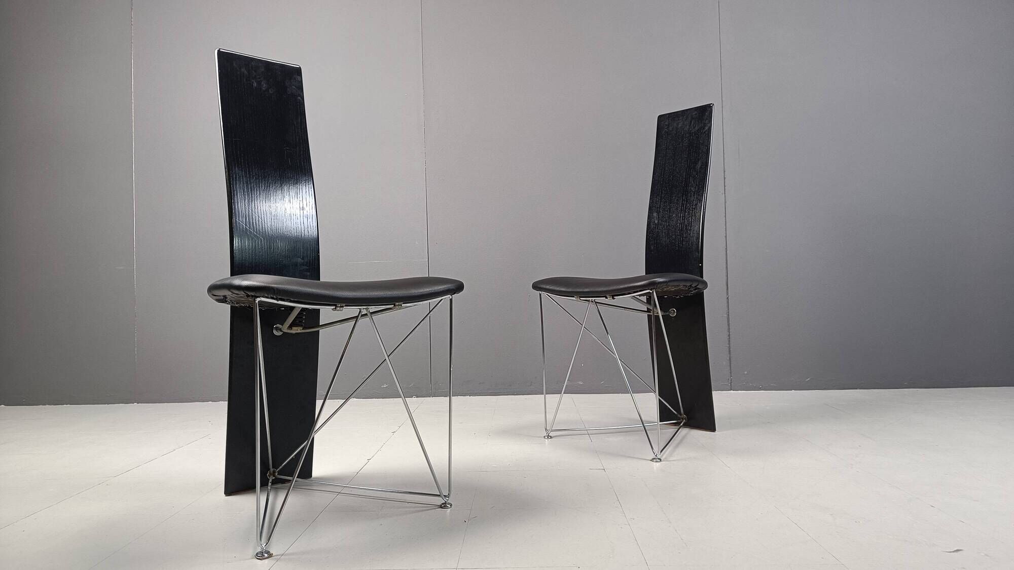 Set of 4 Concorde Dining Chairs with Leather Seats by Torstein Flatøy for Bahus