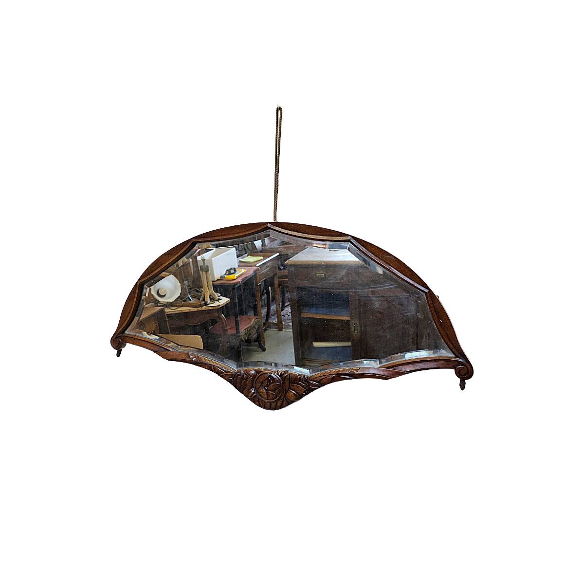Miroir en forme d'éventail Art Déco français, années 1920