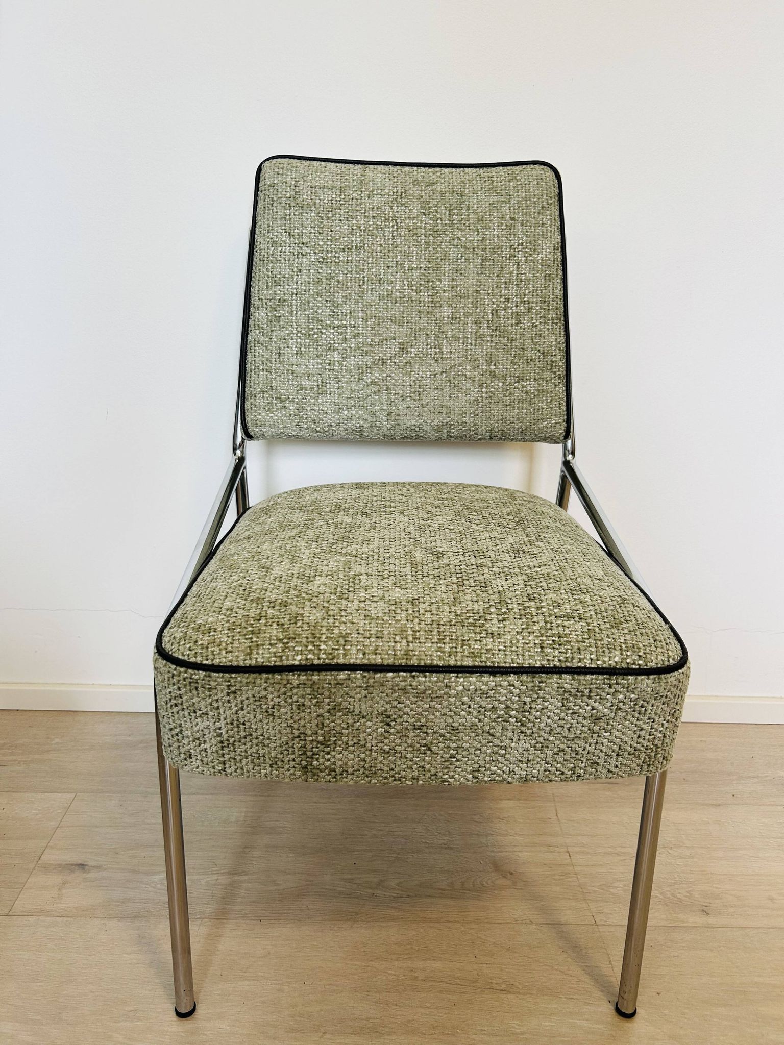 Chromed Bauhaus dining chair from Hungary, 1960s
