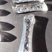 Set of 12 lead crystal knife rests