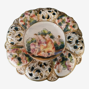 Italian porcelain dish signed Capodimontée