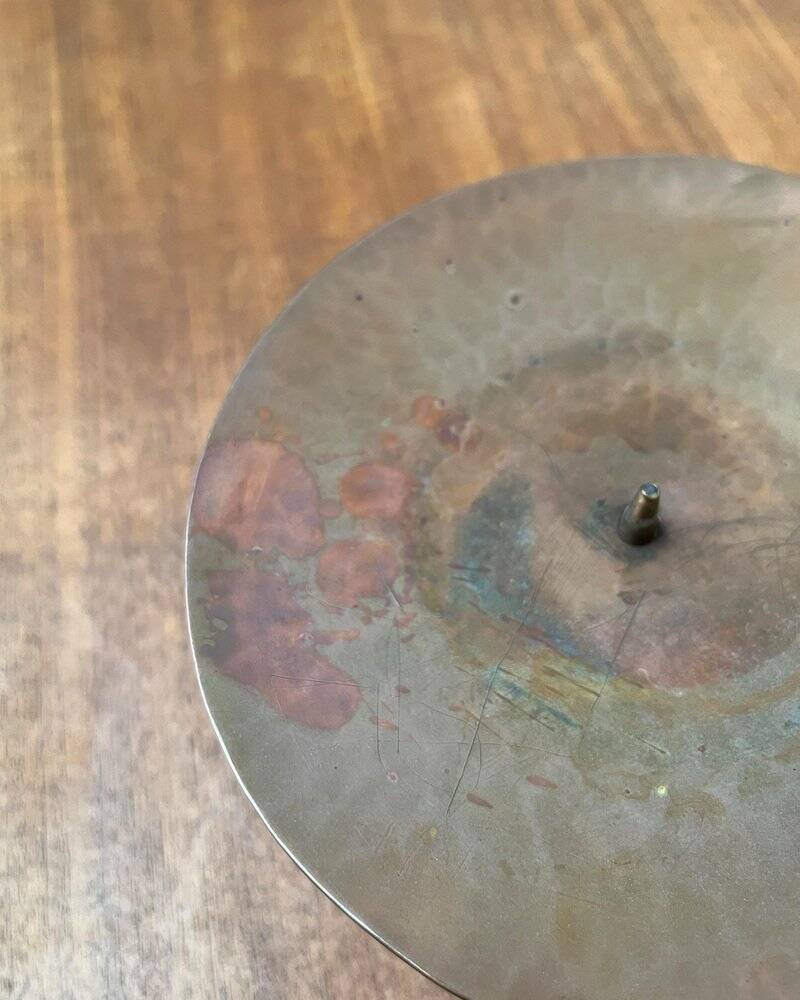 Handmade German copper candlestick from the mid-century by AWD, 1960s.