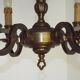French Mid Century Brass & Copper 6 Light Traditional Style Chandelier 5571