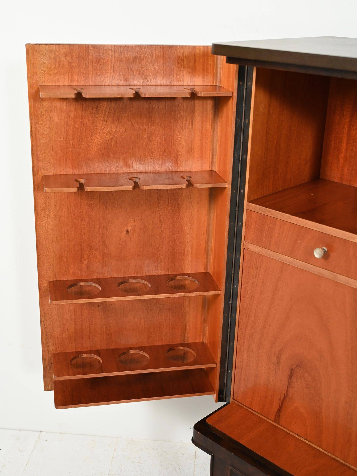 Scandinavian 1940s bar cabinet with inlays