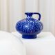 Vase en céramique émaillé bleu cobalt profond par VEB Haldensleben, style Fat Lava des années 1960.