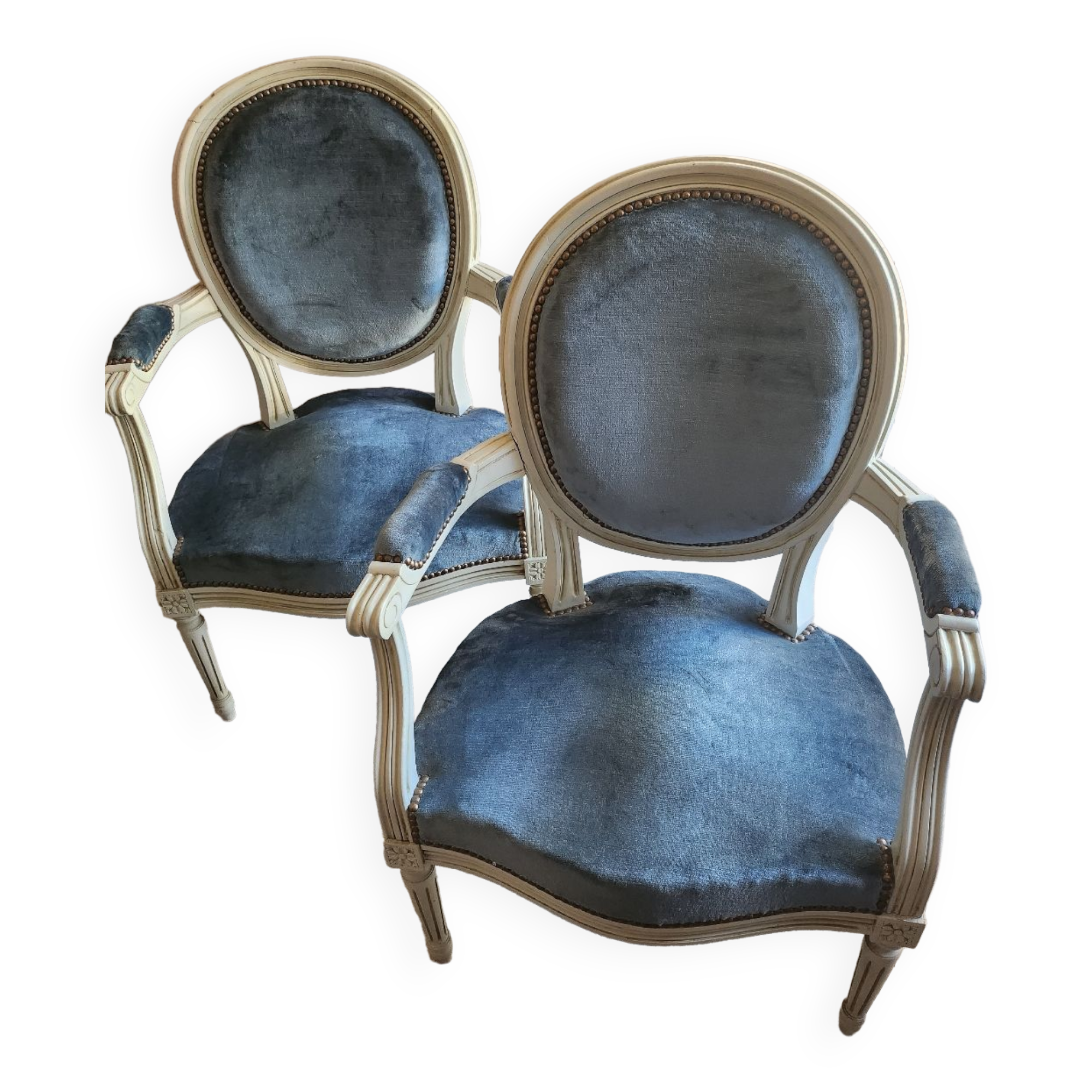 Pair of Louis XVI style armchairs