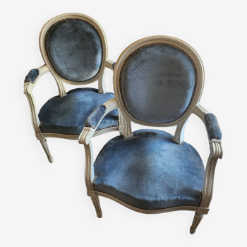 Paire fauteuils style Louis XVI