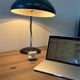 Vintage turquoise metal desk lamp / table lamp
