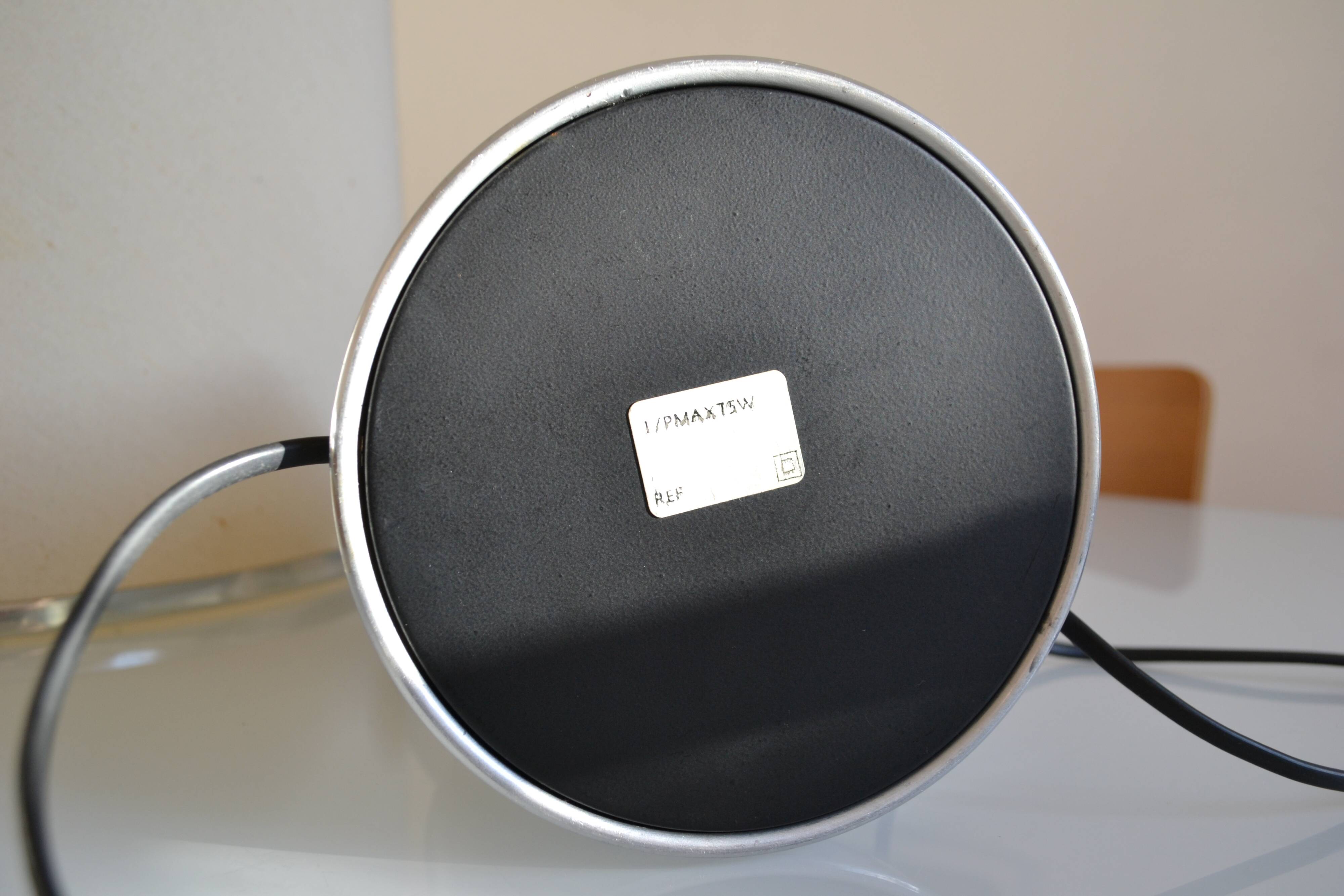 See delmas lamp 70's with fabric and metal lampshade