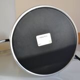 See delmas lamp 70's with fabric and metal lampshade