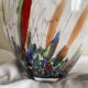 Large blown glass vase with polychrome inclusions in the Murano style.