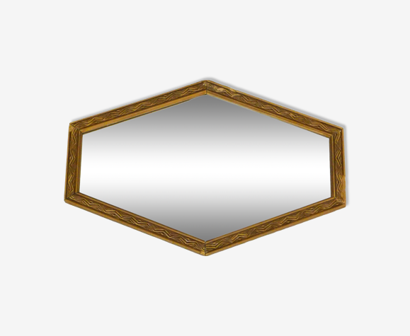 Miroir hexagonal art déco 42x29cm