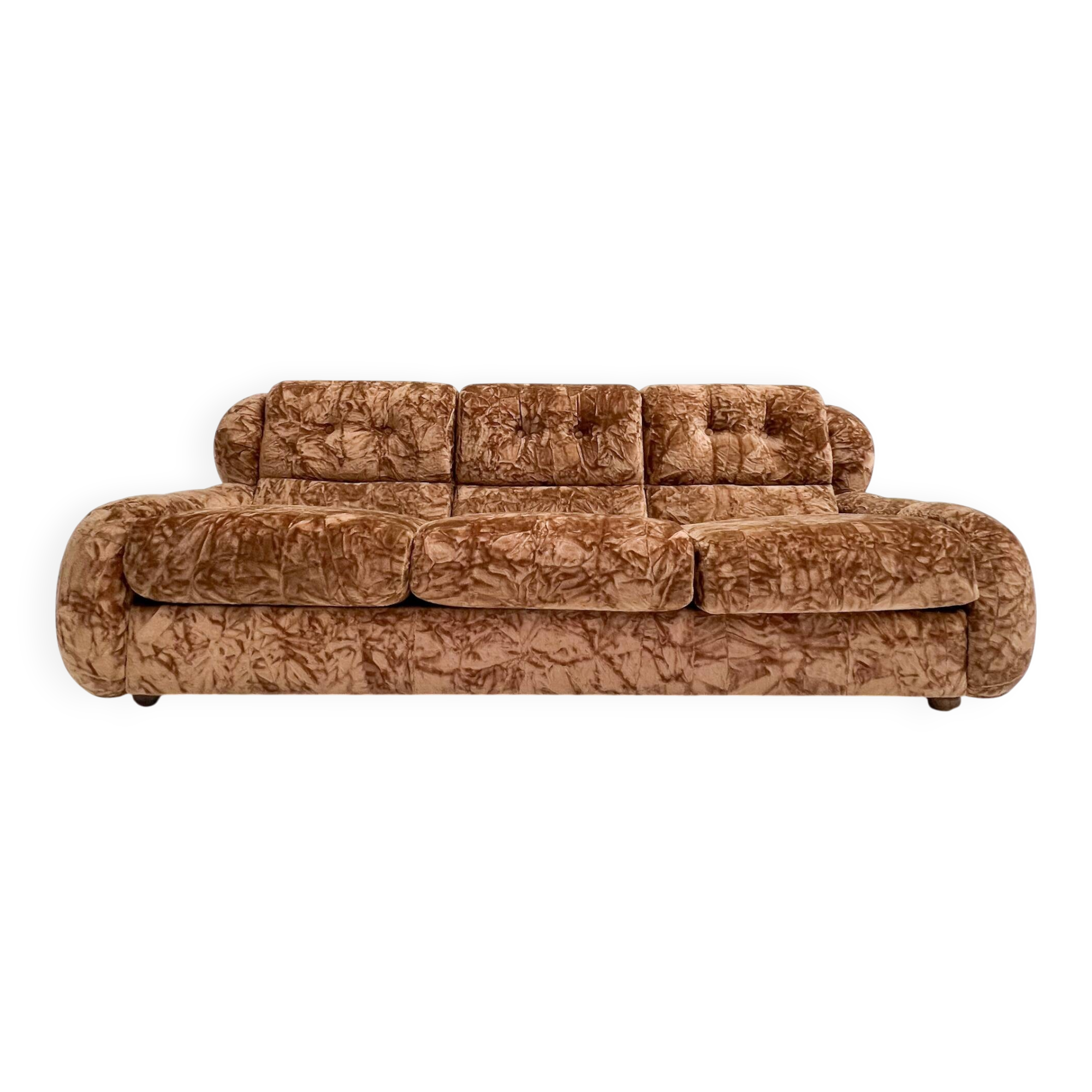 Canapé-lit vintage italien en velours, années 1970
