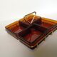 Glass and gold metal aperitif tray