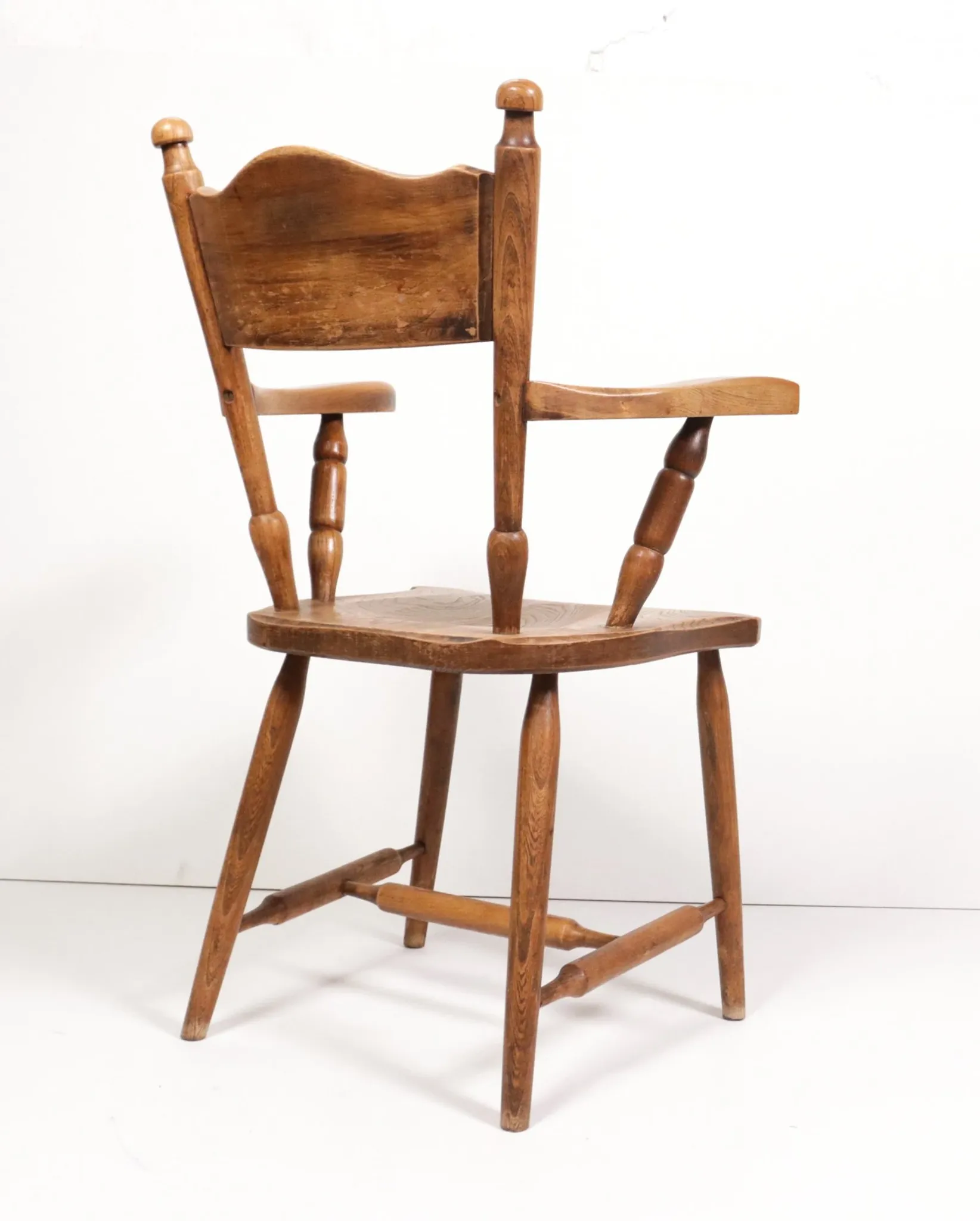 Brutalist oak fireside chair – wabi sabi armchair