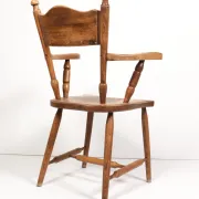 Brutalist oak fireside chair – wabi sabi armchair