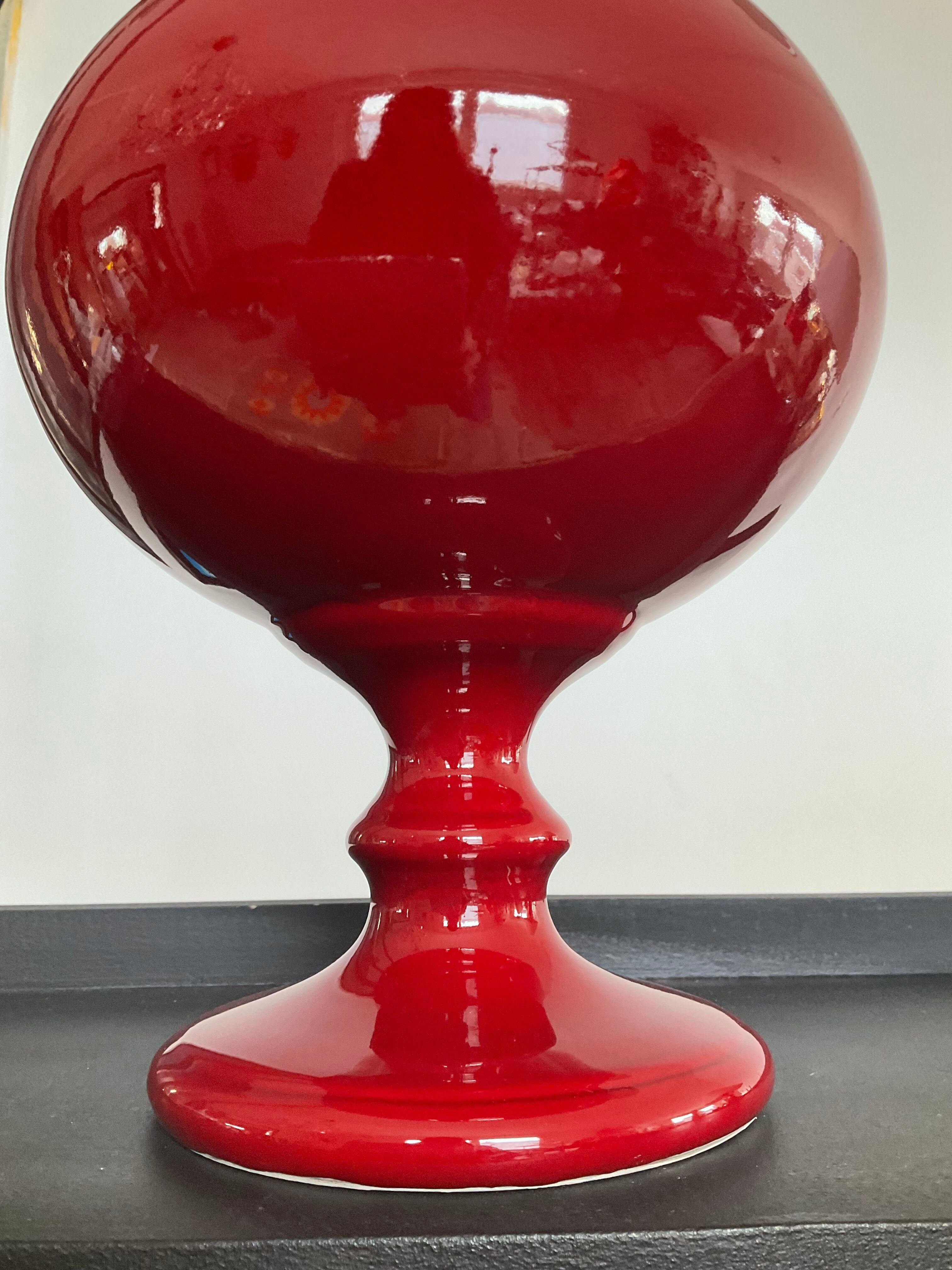 Vintage standing vase in glazed ceramic 70s