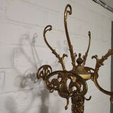 Coat rack on foot in onyx and bronze marble