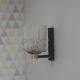 Wall light thick molded glass and 50s brass
