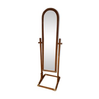 Psyche mirror in rattan 70's 124cm X 24cm