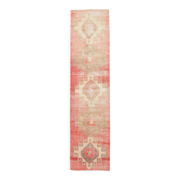 Tapis rouge & beige vintage