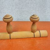 Vintage wall-mounted coat rack in imitation bamboo